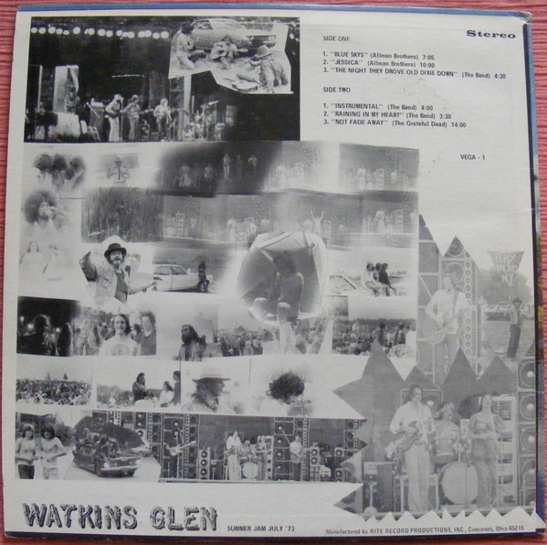 Allman Brothers/Grateful Dead/Band - Watkins Glen Summer Jam July '73 (Used LP) - Image 2
