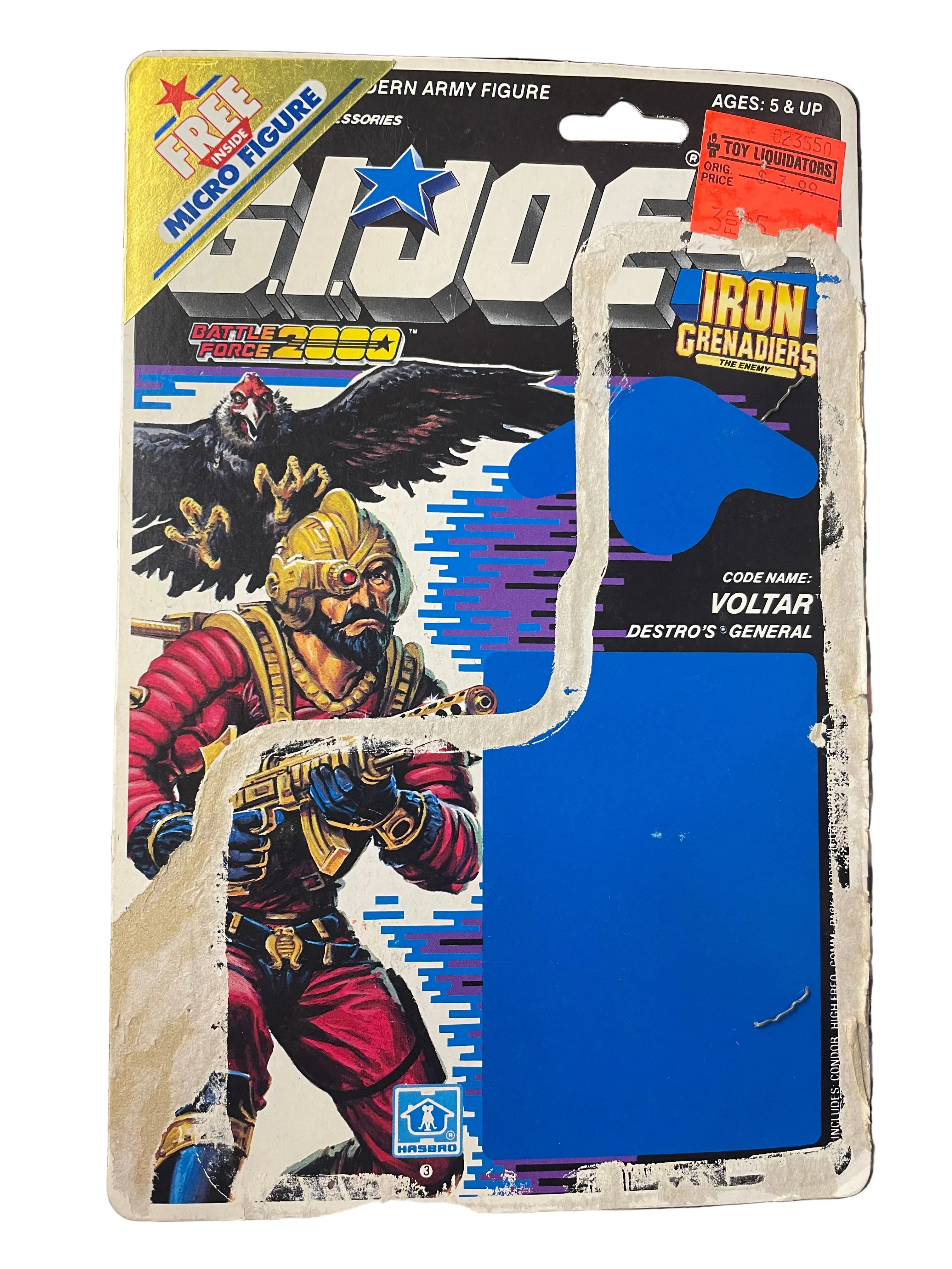 G.I. JOE: VOLTAR (1988) - LOOSE FIGURE (FIGURE COMPLETE WITH CARD)(NO MICRO FIGURE) - Image 3