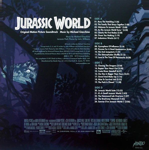 Michael Giacchino - Jurassic World OST (Green/Blue) (Used LP) - Image 2