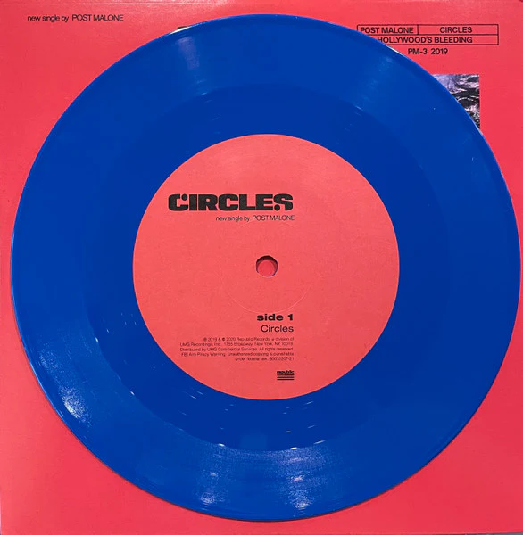 Post Malone - Circles 7" (Blue) (Sealed) (Used LP) - Image 3