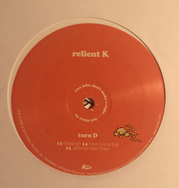 Relient K - Two Lefts Don't Make A Right...But Three Do (White) (Sealed) (Used LP) - Image 3