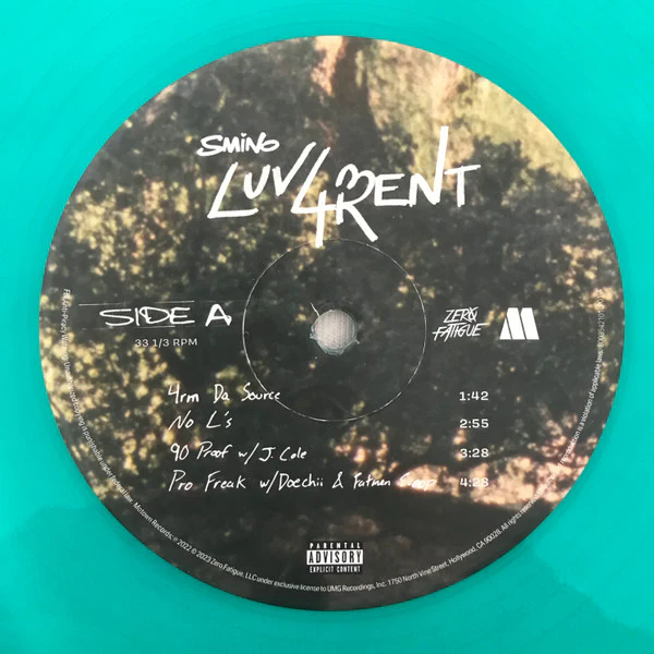Smino - Luv 4 Rent (Green) (Used LP) - Image 3