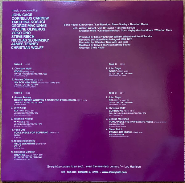Sonic Youth - Goodbye 20th Century (Used LP) - Image 2