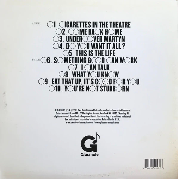 Two Door Cinema Club - Tourist History (White) (Used LP) - Image 2